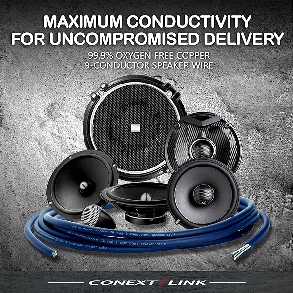 Conext Link Conext Link MSC918-20: 20ft 9-Conductor 18 AWG Blue Speaker Cable - 100% OFC Copper for Trailers - View 6 of 7