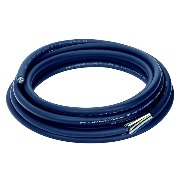 Conext Link Conext Link MSC918-20: 20ft 9-Conductor 18 AWG Blue Speaker Cable - 100% OFC Copper for Trailers - View 2 of 7