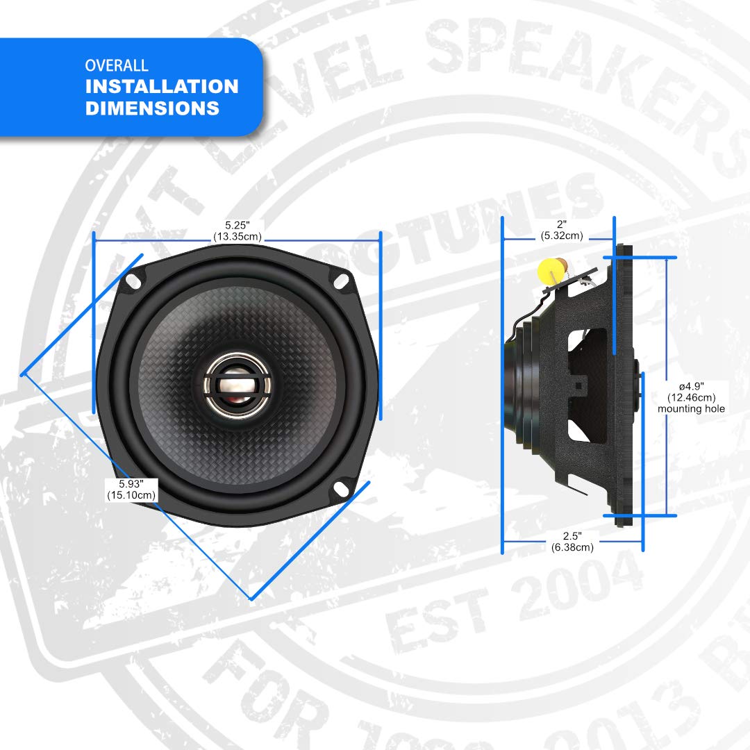 Hogtunes Hogtunes 352-XLR High Performance XL Series 5.25 Inch Rear Speakers for 1998-2013 Harley Davidson Motorcycles 2 Pack - View 4 of 6
