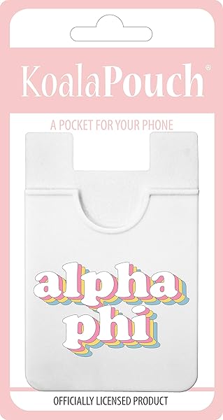 Sorority Shop Alpha Phi Koala Pouch Retro Card Holder Phone Wallet Ultra Thin Lightweight Stick On Case for Cards and Cash - View 2 of 3