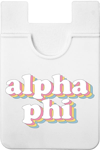 Sorority Shop Alpha Phi Koala Pouch Retro Card Holder Phone Wallet Ultra Thin Lightweight Stick On Case for Cards and Cash