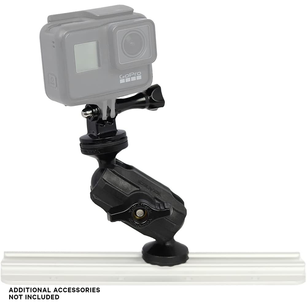 YakAttack Articulating Camera Mount 5.5 Inch Tall ScrewBall Base GoPro Compatible Low Profile Adjustable Track Mount for Kayaks Made in USA - View 3 of 6