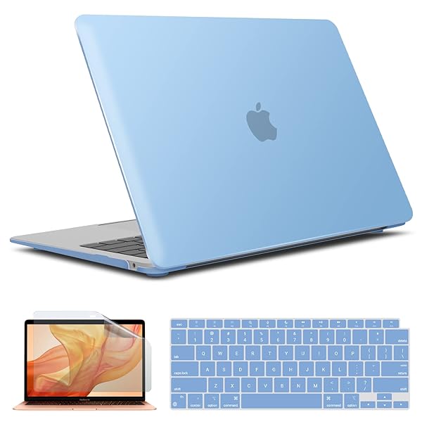 IBENZER IBENZER Hard Shell Case and Keyboard Cover for New MacBook Air 13 inch 2020 2021 2022 M1 A2337 A2179 A1932 in Airy Blue