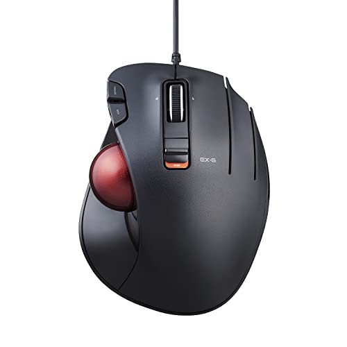 ELECOM ELECOM EX-G Wired Trackball Mouse: Ergonomic Design, Smooth Tracking, 5 Programmable Buttons for PC & Mac