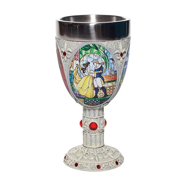 Enesco Enesco Disney Beauty and The Beast Stained Glass Chalice Goblet - Decorative Multicolor Cup