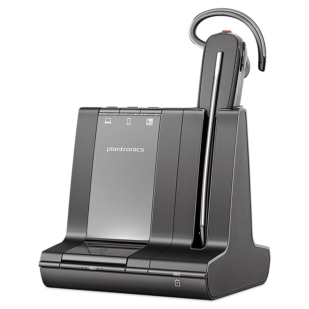 Plantronics Savi 8240 Wireless DECT Mono Headset with Noise Cancelling Mic for Deskphone PC Mac Teams Zoom Convertible Design
