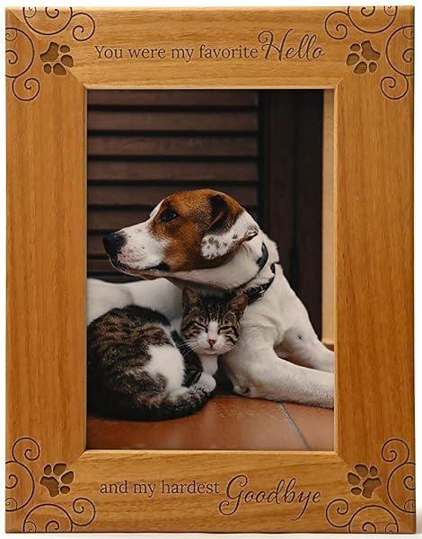 Pet Memorial Picture Frame You Were My Favorite Hello And My Hardest Goodbye Gifts for Dog Lovers 5x7 Vertical Photo Frame