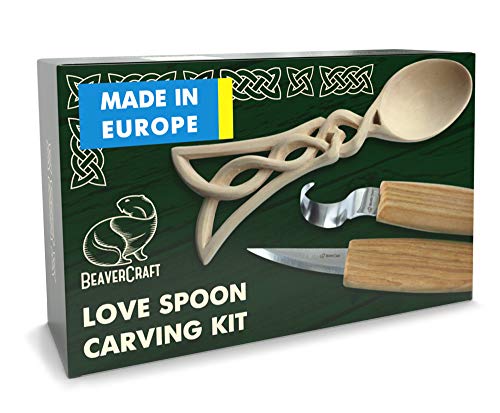BeaverCraft BeaverCraft Wood Whittling Kit for Beginners - DIY Spoon Carving Tools & Hook Knife for Adults & Teens