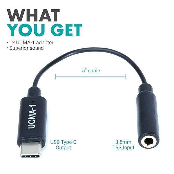 Movo Buy Movo UCMA-1 3.5mm TRS to USB-C Microphone Adapter for Samsung, Pixel, Moto, iPad Pro & More - View 5 of 8