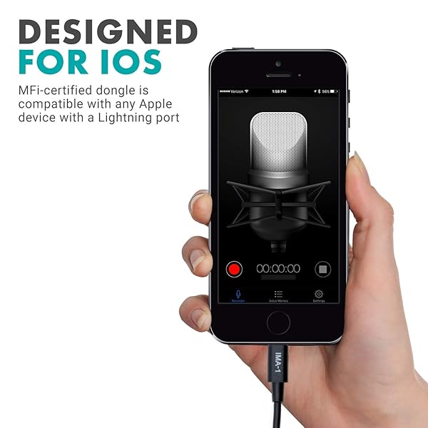 Movo Buy Movo IMA-1 TRRS Microphone Adapter for iPhone & iPad - Lightning Connector Dongle for Pro Audio - View 3 of 8