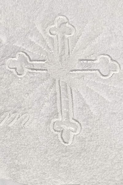 Pink Princess Pink Princess White Baptism Towel - 100% Cotton Christening Gift for Boys & Girls | Perfect LDS Godchild Keepsake