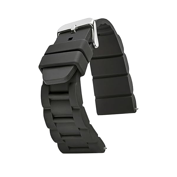 STUNNING SELECTION ALPINE Sporty Premium Silicone Adjustable 26mm Watch Band Replacement for Men and Women Waterproof Multi-purpose Black Watch Straps