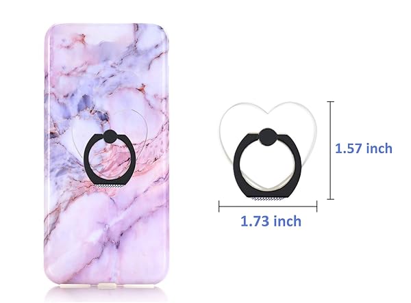 lenoup Lenoup Transparent Heart Cell Phone Ring Holder Kickstand Bling Bling Sparkle Diamond Clear Finger Grip Stand Silver Black - View 5 of 7