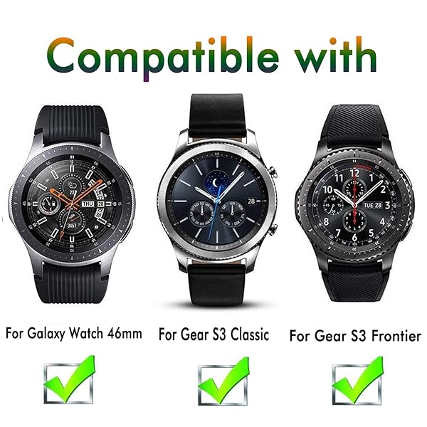 beukei Beukei 3 Pack Tempered Glass Screen Protector for Samsung Gear S3 and Frontier Anti Scratch Bubble Free Not for Galaxy Watch 42mm Gear S2 - View 3 of 8