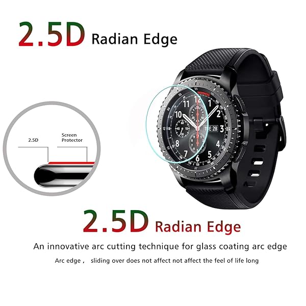 beukei Beukei 3 Pack Tempered Glass Screen Protector for Samsung Gear S3 and Frontier Anti Scratch Bubble Free Not for Galaxy Watch 42mm Gear S2 - View 7 of 8