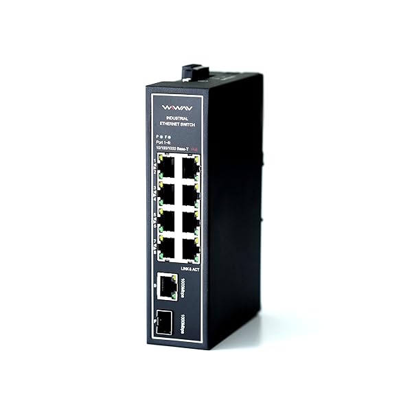 WIWAV WIWAV WDH-9GT1GF-POE 10 Port PoE Gigabit Unmanaged Industrial Ethernet Switch for DIN Rail Wall Mount IP30 - View 2 of 6