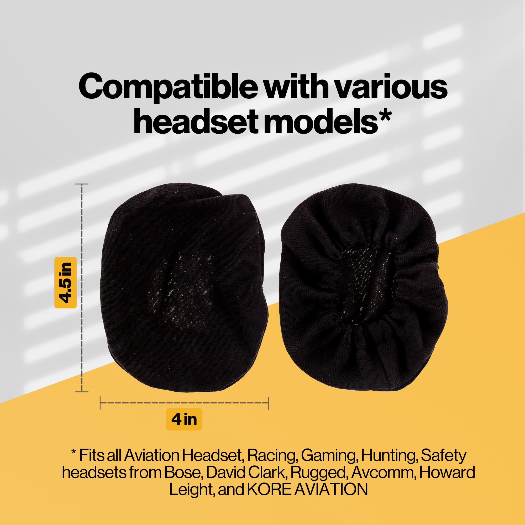 KORE AVIATION KORE AVIATION Cotton Headphone Ear Covers Washable Double Knit for Headsets Gym Training Racing Gaming Hunting Ear Pads - View 5 of 7