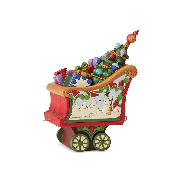 Enesco Jim Shore Heartwood Creek Christmas Train Coal Car Figurine 5.5 Inch Multicolor Perfect Holiday Decor Gift