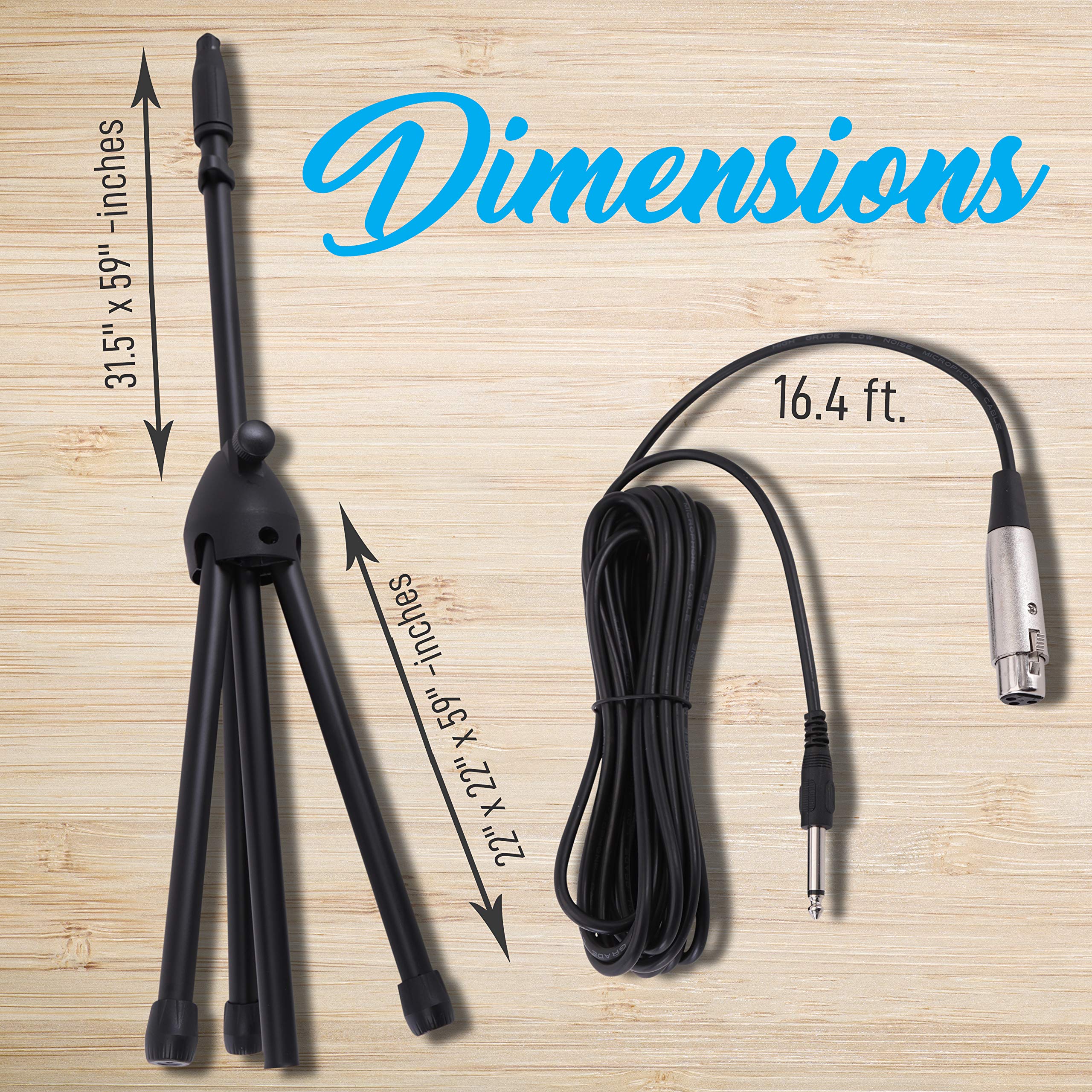 Pyle Pyle Professional Handheld Dynamic Microphone Kit Unidirectional Vocal Wired Microphone with Carry Bag Metal Mic Stand and XLR Audio Cable - View 2 of 7