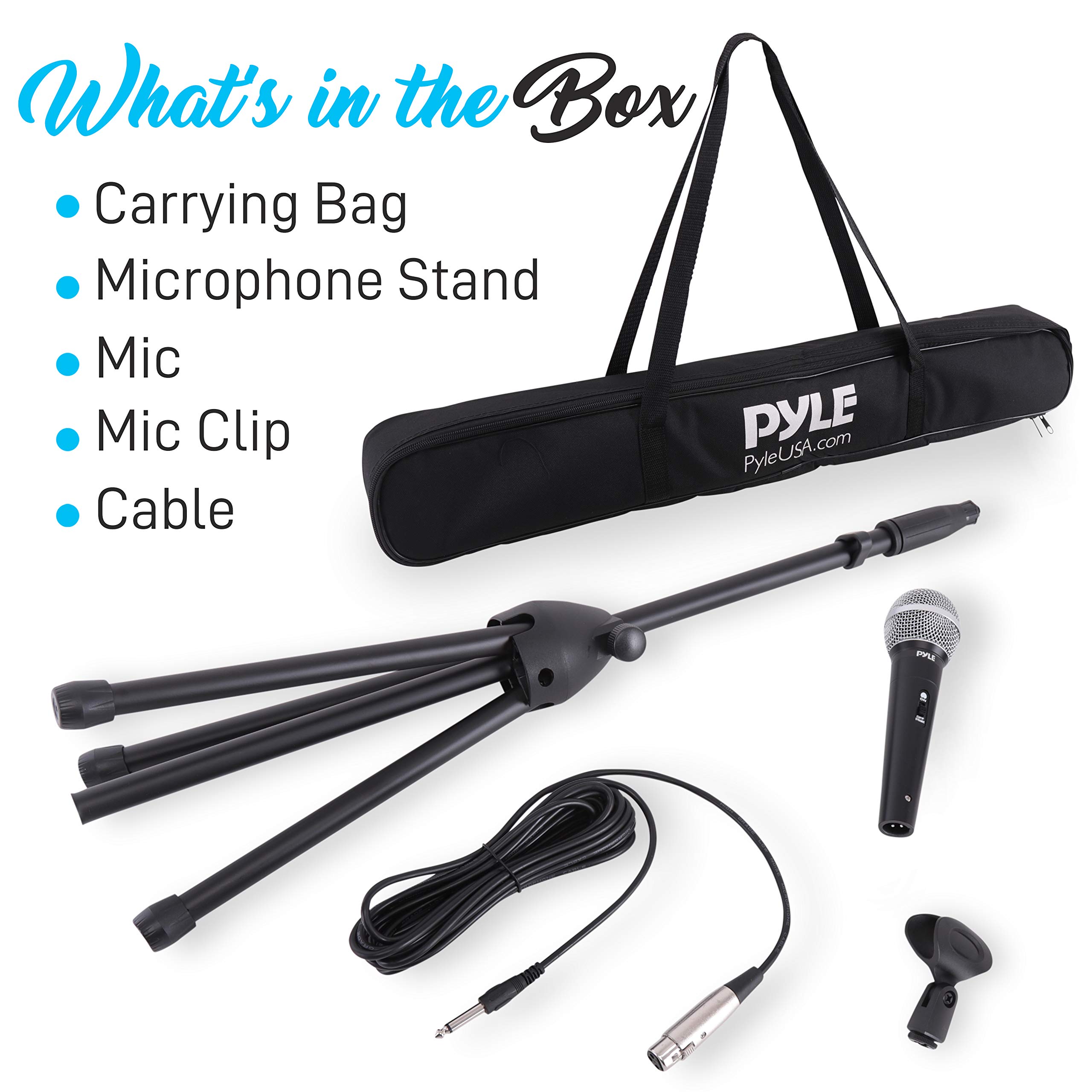 Pyle Pyle Professional Handheld Dynamic Microphone Kit Unidirectional Vocal Wired Microphone with Carry Bag Metal Mic Stand and XLR Audio Cable - View 7 of 7