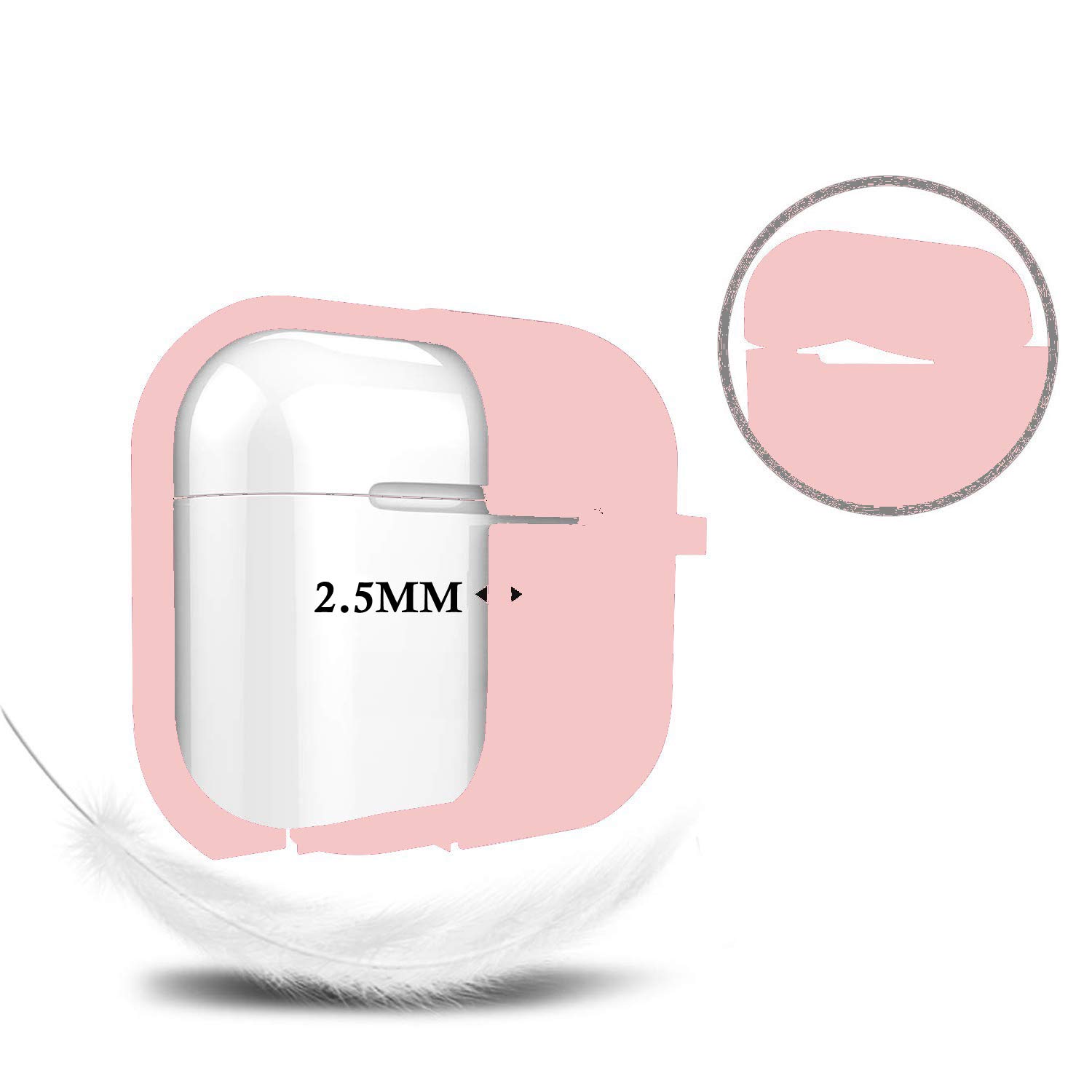 Cypher.V Airpods Pro Protective Case Cover with Soft Cute Ball Pom Pom Keychain Pink Silicone Skin Upgraded Design - View 4 of 9