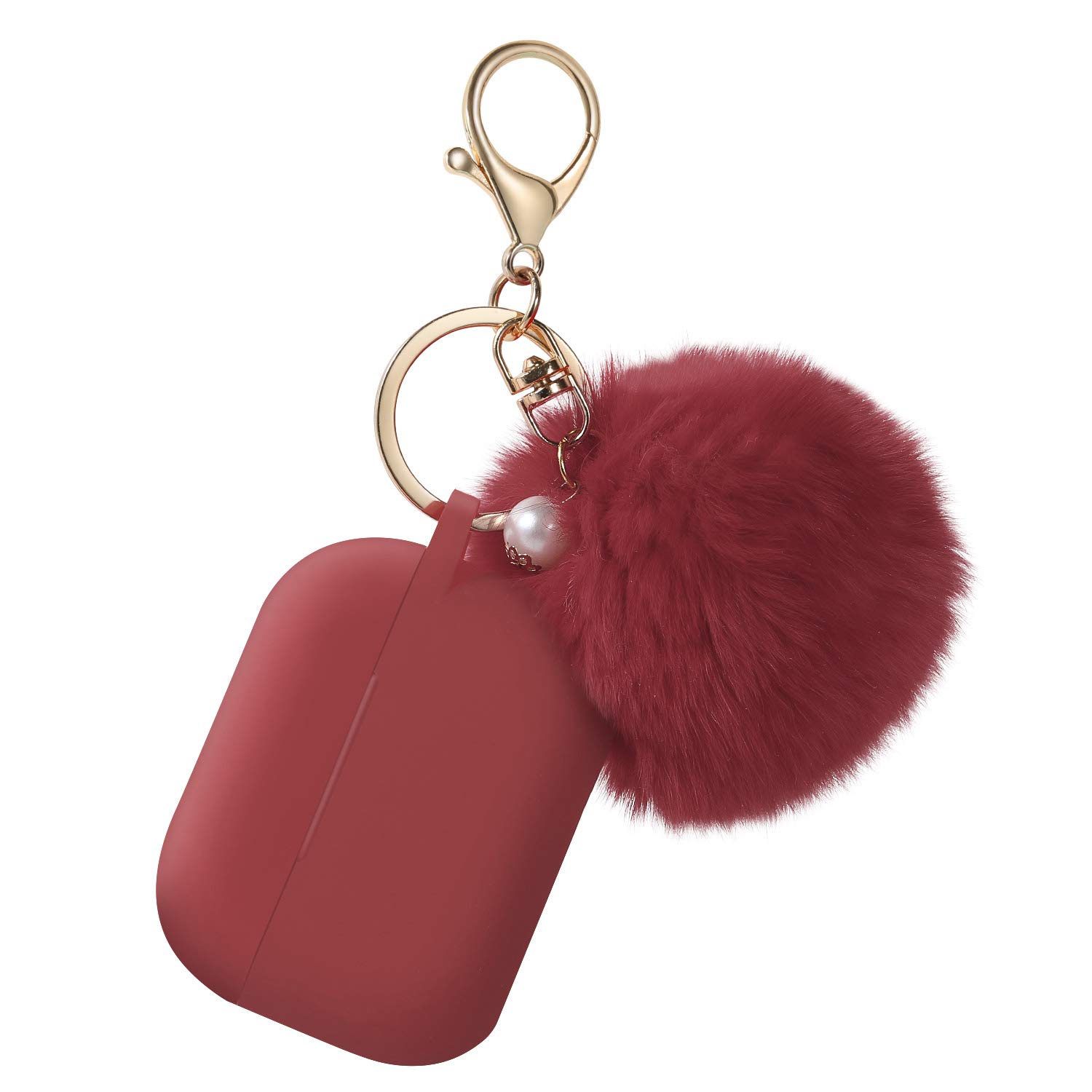 Cypher.V Cypher V Protective Case Cover for AirPods Pro Silicone Skin with Cute Pom Pom Keychain Black - View 7 of 9