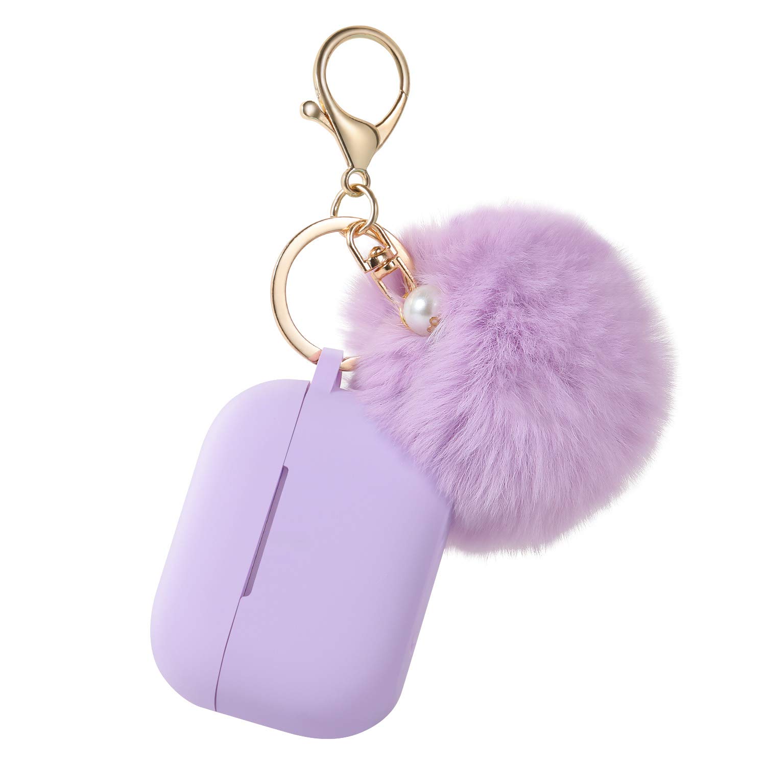 Cypher.V Cypher V Protective Case Cover for AirPods Pro Silicone Skin with Cute Pom Pom Keychain Black - View 8 of 9