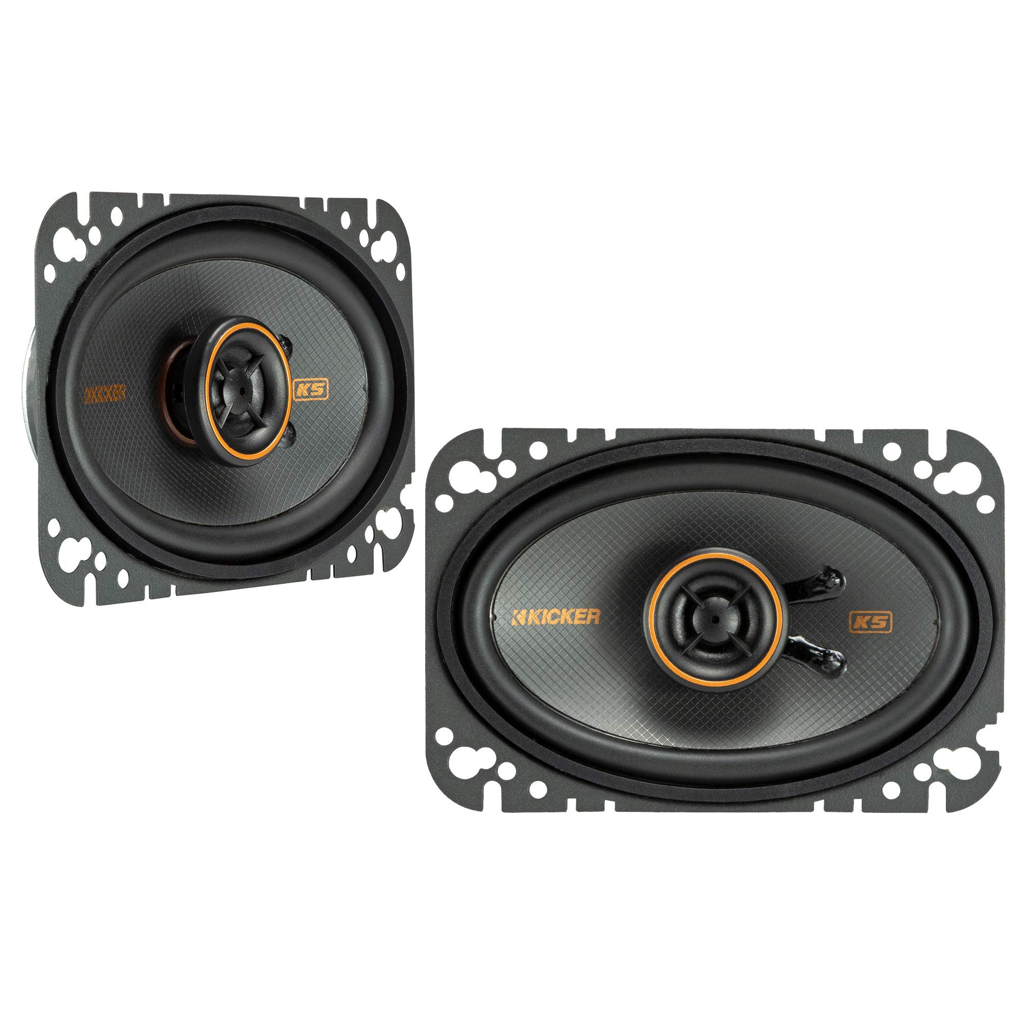 Kicker 47KSC4604 KS Series 4x6 Coaxial Speakers with 0.5 Inch Tweeters 4ohm High Quality Sound System