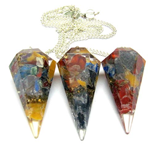 CRYSTALMIRACLE Crystalmiracle Natural Multi Orgonite Crystal Pendulum for Healing Meditation and Divination Gifts for Men and Women - View 2 of 4