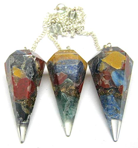CRYSTALMIRACLE Crystalmiracle Natural Multi Orgonite Crystal Pendulum for Healing Meditation and Divination Gifts for Men and Women - View 3 of 4