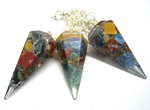 CRYSTALMIRACLE Crystalmiracle Natural Multi Orgonite Crystal Pendulum for Healing Meditation and Divination Gifts for Men and Women - View 4 of 4