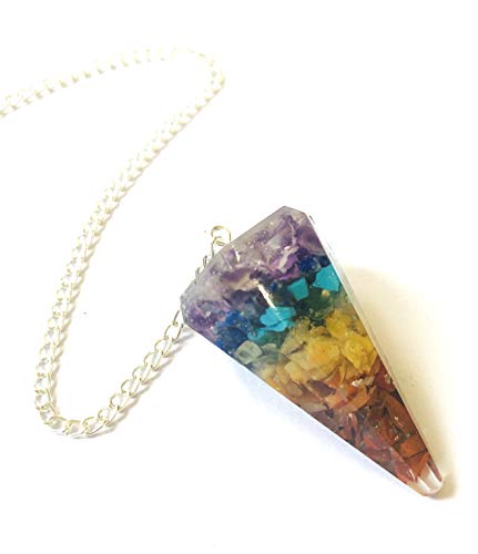 CRYSTALMIRACLE Crystalmiracle Natural Multi Orgonite Crystal Pendulum for Healing Meditation and Divination Gifts for Men and Women