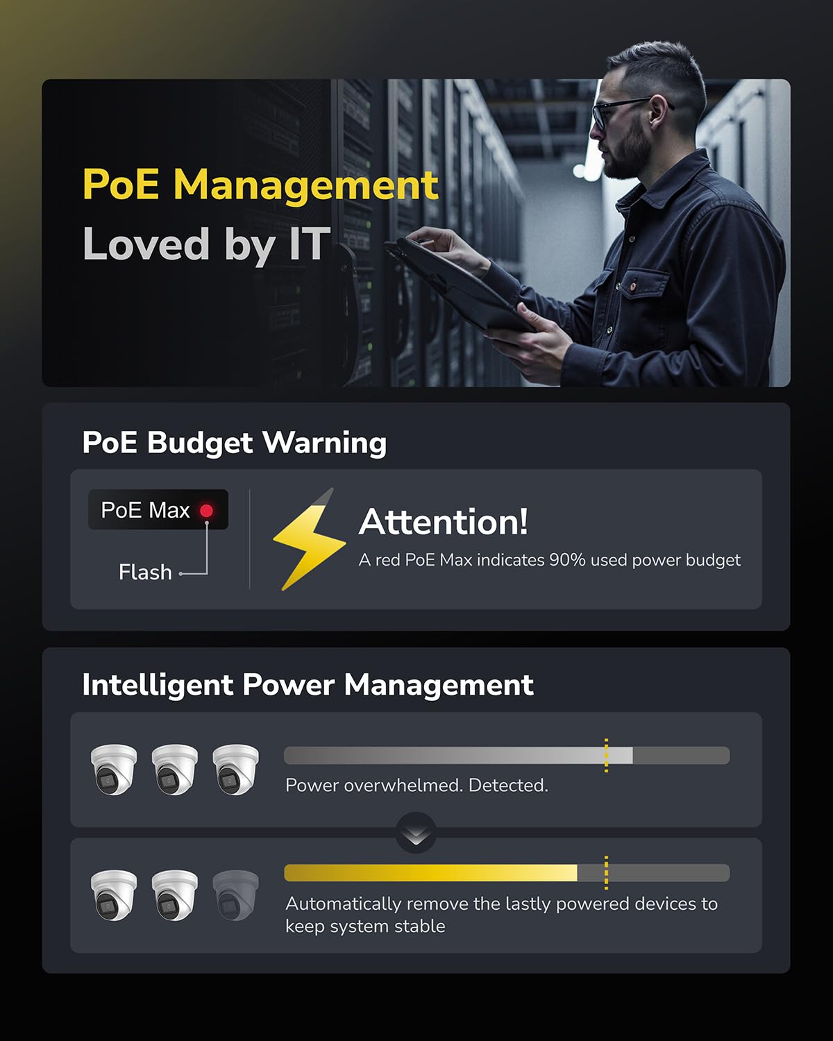 Cudy Cudy 8 Port Fast Ethernet PoE Switch 10/100Mbps with 8 PoE+ Ports 120W Plug and Play Sturdy Metal Design - View 4 of 9