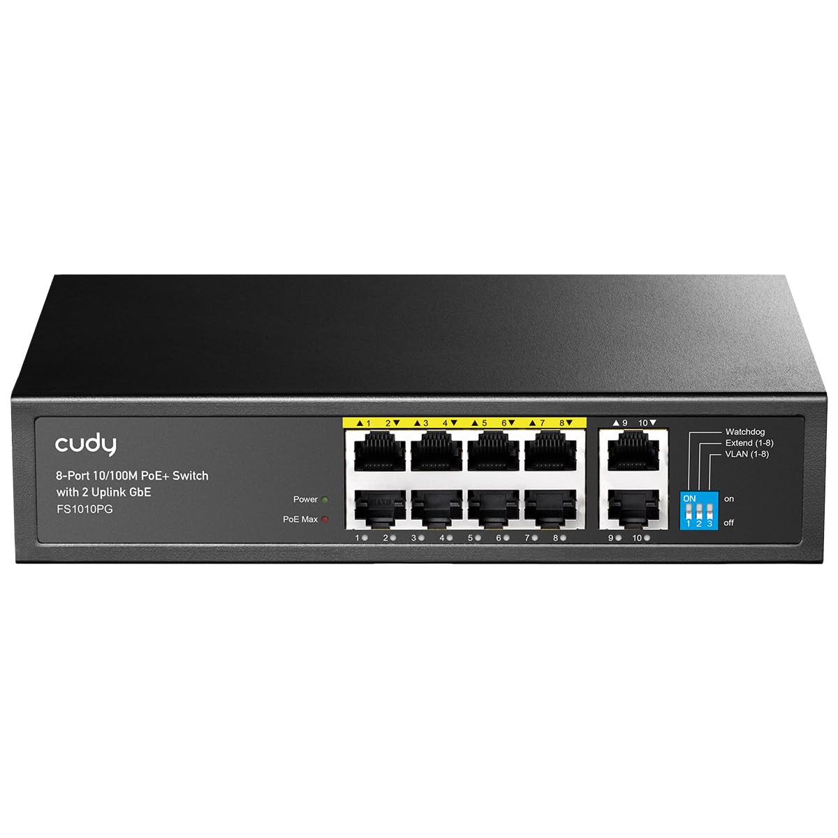 Cudy Cudy 8 Port Fast Ethernet PoE Switch 10/100Mbps with 8 PoE+ Ports 120W Plug and Play Sturdy Metal Design