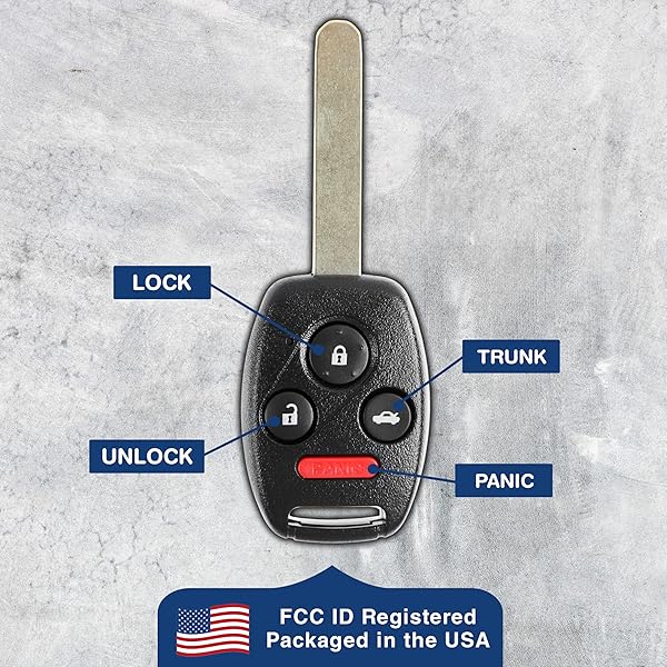 KeylessOption KeylessOption Key Fob Replacement for 2008 to 2014 Honda Accord CRV Acura TL TSX ZDX 4-Button Keyless Entry Remote Control - View 5 of 8