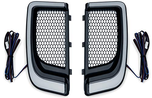 Kuryakyn Upgrade Your Harley: Kuryakyn 5064 Tracer LED Running Light & Turn Signal Grills (2014-20) - Satin Black - View 2 of 5