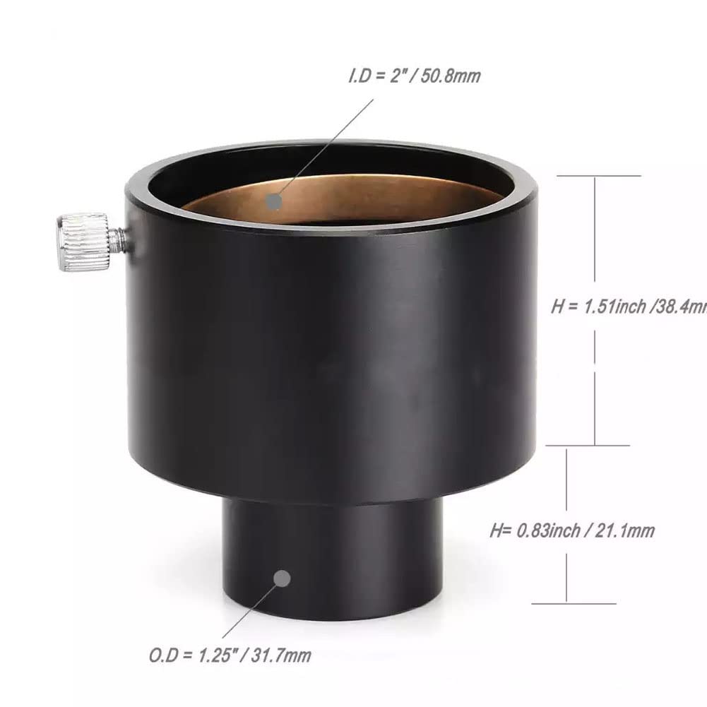 Diyeeni 1.25 to 2 Inch Telescope Eyepiece Adapter for Enhanced Viewing and Photography with Telescope Focuser Mount Compatibility - View 7 of 8