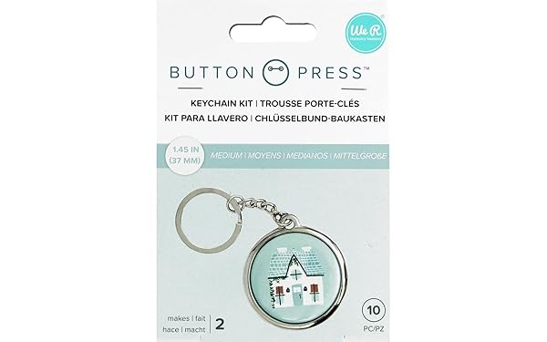 We R Memory Keepers DIY We R Memory Keepers Button Press Keychain Kit - Easy Craft for All Ages, Perfect for Scrapbooking & Special Occasions