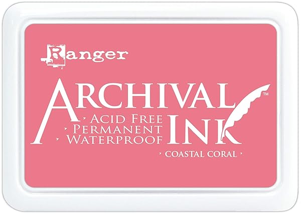Ranger Ranger Industries Archival Inkpad #0 Coastal Coral - Vibrant, Long-Lasting Ink for Crafting