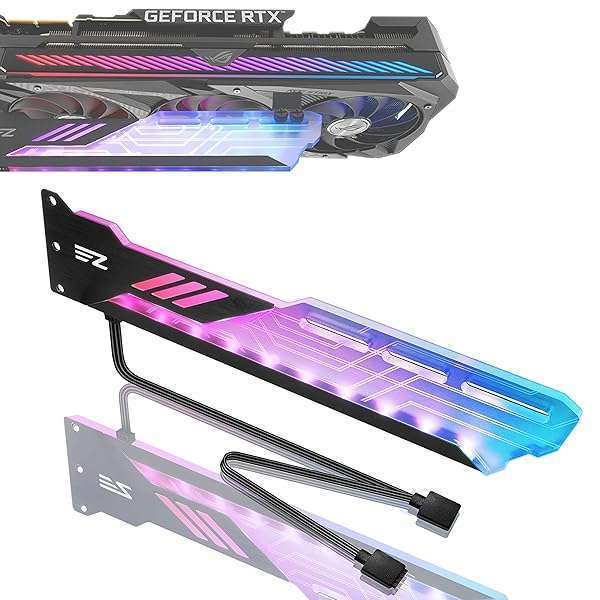 EZDIY-FAB EZDIY-FAB RGB GPU Holder: 5V 3-Pin Support for Graphics Card Sag - Colorful Bracket & Holster