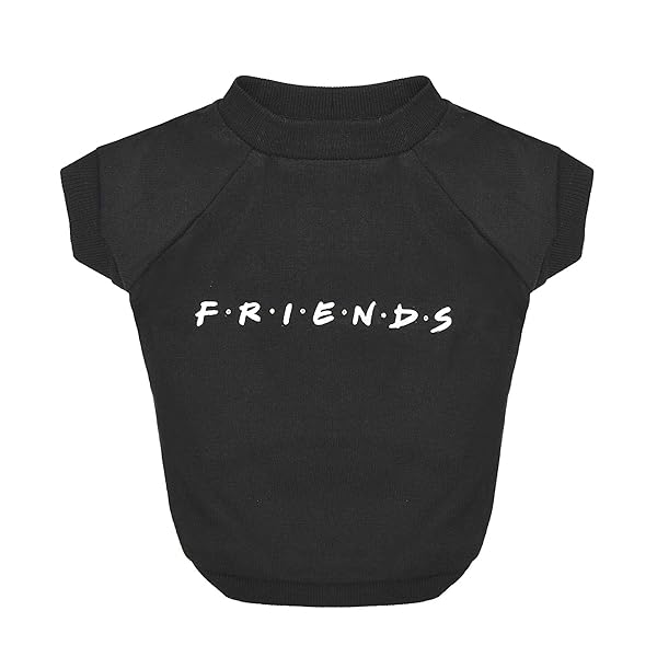 Friends the TV Show Friends TV Show Iconic Logo Black Dog T-Shirt Soft Lightweight Jersey Cotton Blend Machine Washable Size XL for Large Dogs - View 2 of 7