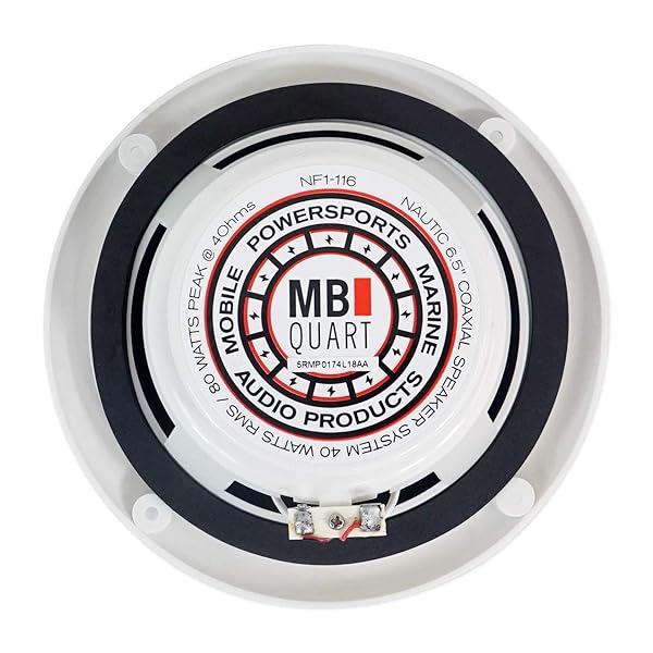MB Quart MB Quart NF1-116 Nautic Series 6.5 Inch 80 Watt Coaxial Speakers White for Superior Sound Quality - View 3 of 7