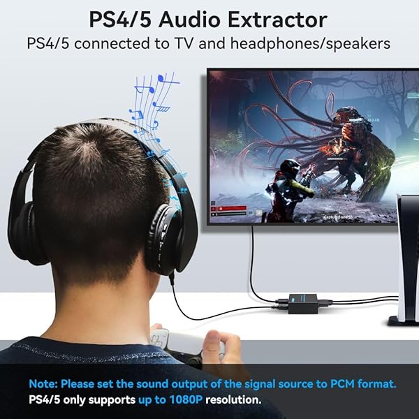 VPFET VPFET HDMI Audio Extractor 4K HDMI to Optical 3.5mm AUX Adapter Splitter Converter with HDCP Digital DTS 5.1 PCM Support - View 6 of 9