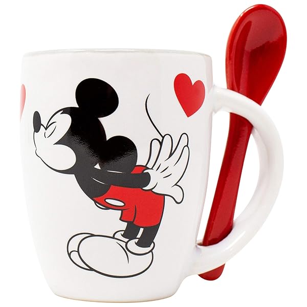 Jerry Leigh Disney Mickey and Minnie Kissing Espresso Mug 4 Ounce Perfect for Coffee Lovers