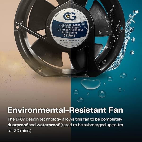 coolerguys Coolerguys 7 Inch 12v Waterproof Fan Compact Design for Efficient Cooling and Durability - View 5 of 8
