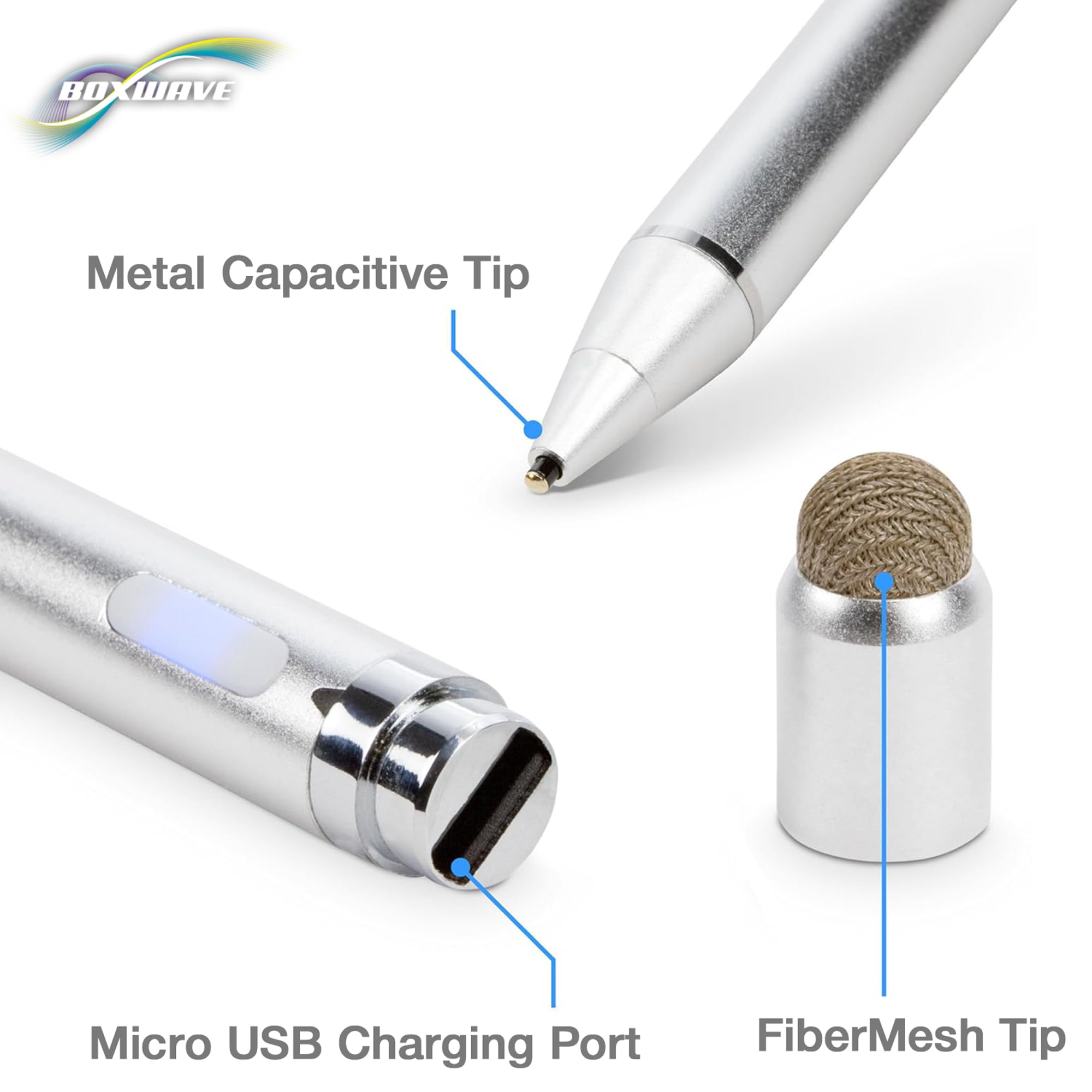 BoxWave BoxWave Stylus Pen for Samsung Galaxy S20 Ultra 5G AccuPoint Active Stylus with Ultra Fine Tip Metallic Silver - View 9 of 9