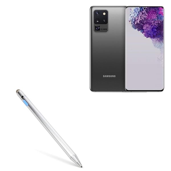 BoxWave Stylus Pen for Samsung Galaxy S20 5G AccuPoint Active Stylus with Ultra Fine Tip Metallic Silver