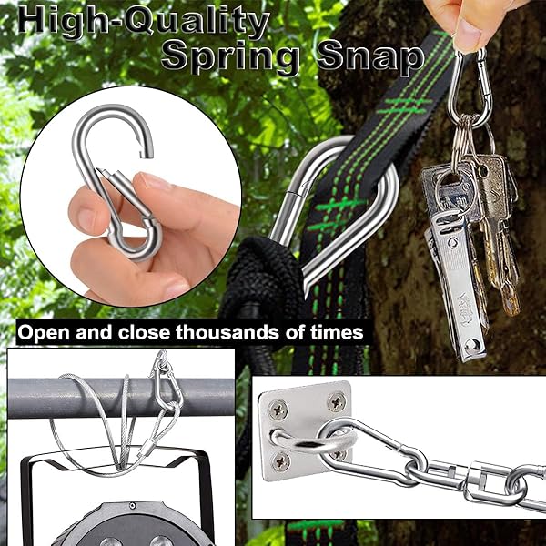 Lsqurel Spring Snap Hook Lsqurel 304 Stainless Steel Carabiner Clips Keychain Heavy Duty Quick Link for Camping Hiking Traveling M6 30pcs - View 5 of 7
