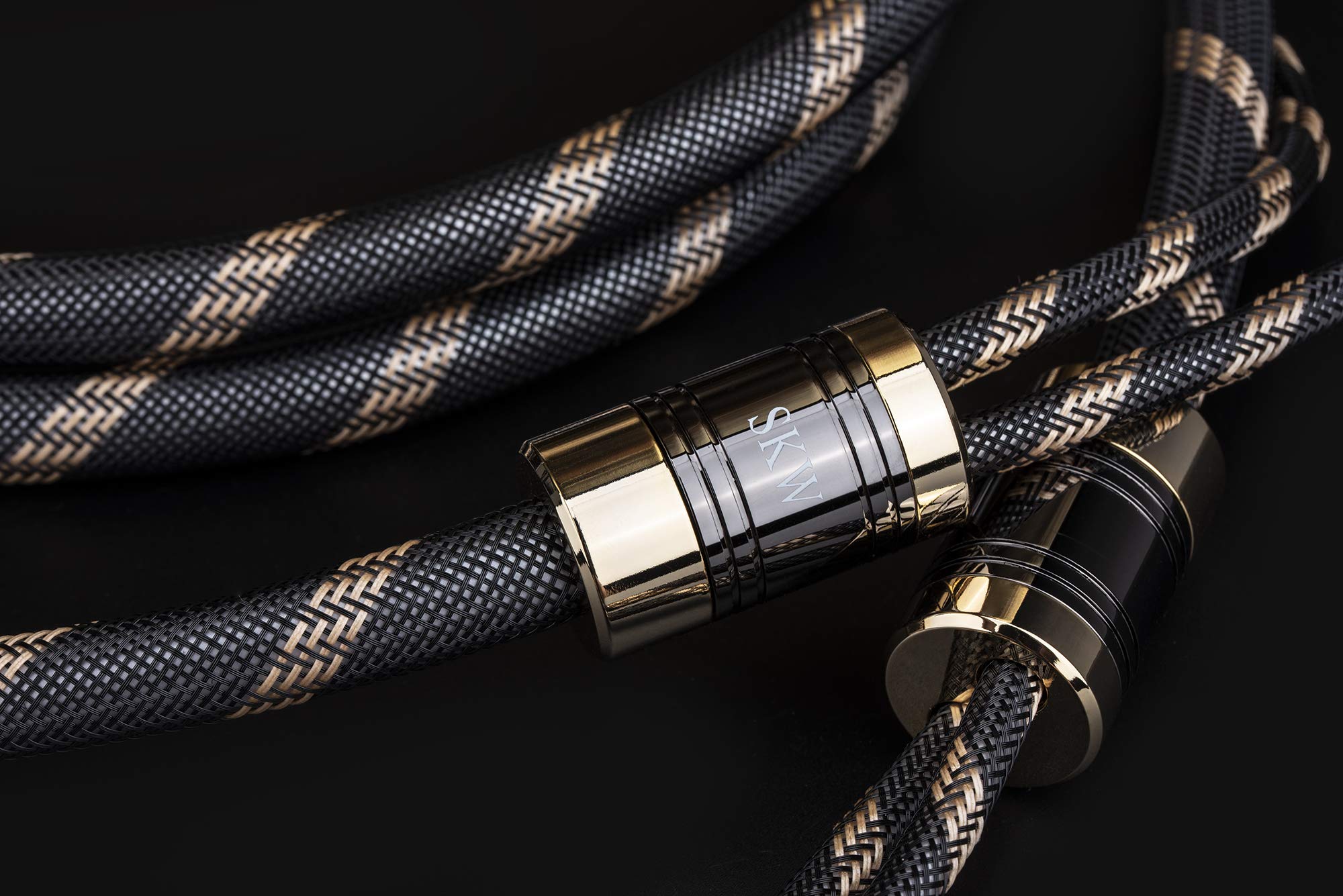 SKW SKW Upgrad Audiophiles 2RCA Male to 2RCA Male Audio Cable 6.5ft HiFi System Converter Adapter Black 12.8mm Diameter - View 2 of 7