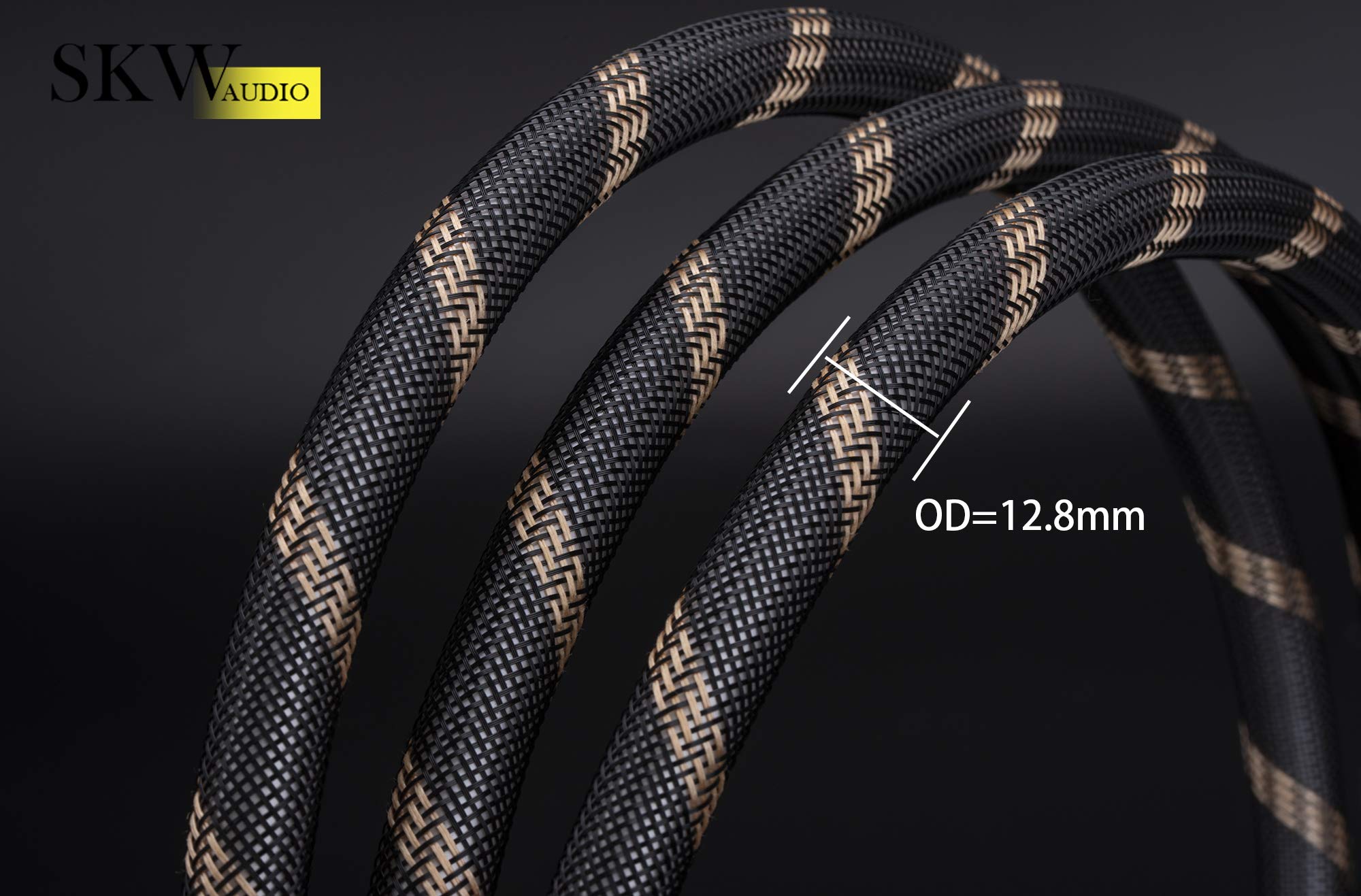 SKW SKW Upgrad Audiophiles 2RCA Male to 2RCA Male Audio Cable 6.5ft HiFi System Converter Adapter Black 12.8mm Diameter - View 3 of 7